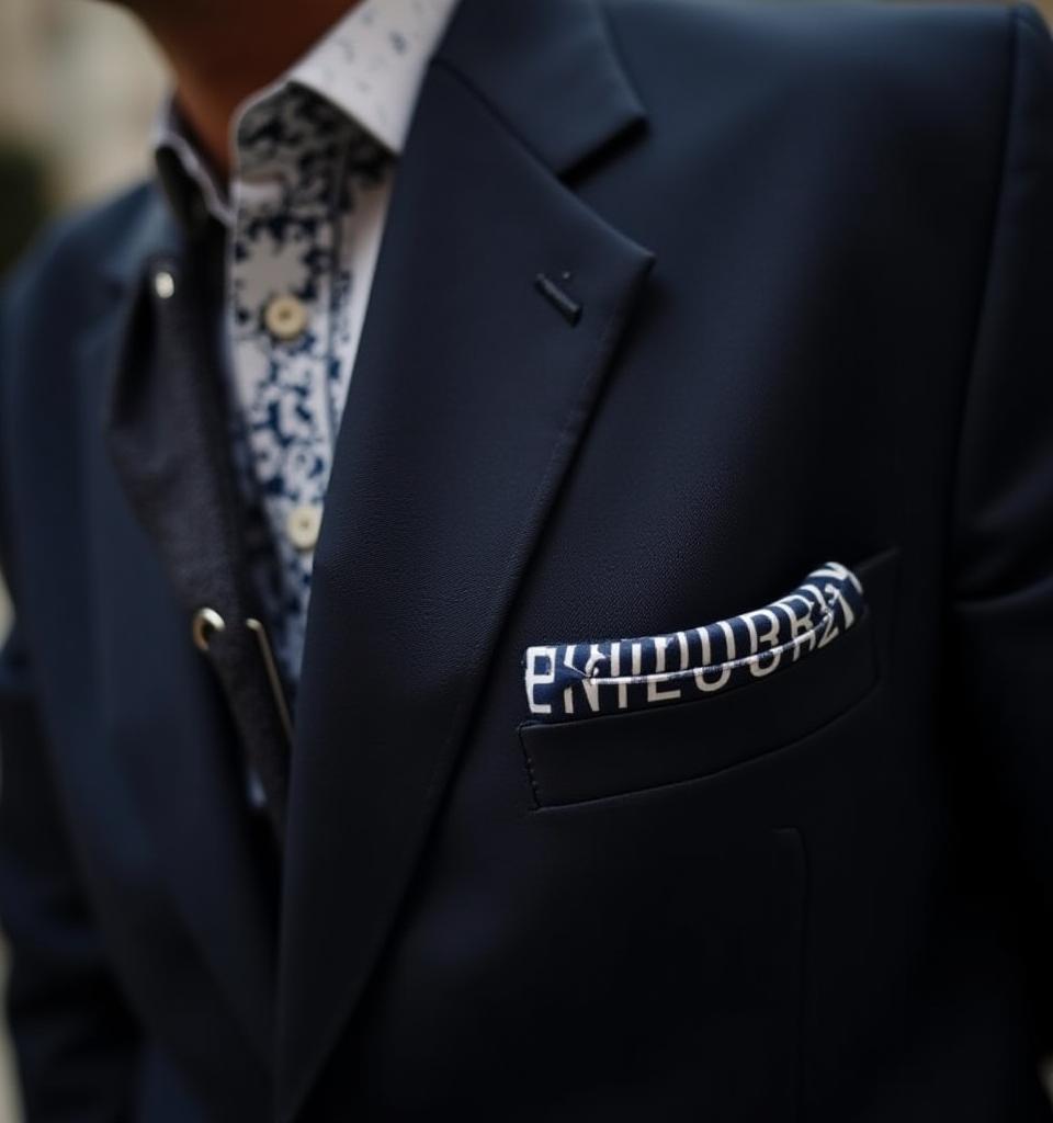 Close-up of suit details for registration section